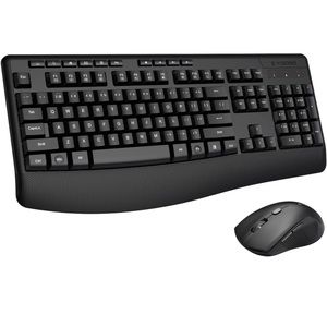 Wireless Keyboard and Mouse Combo, 2.4GHz with Wrist Rest